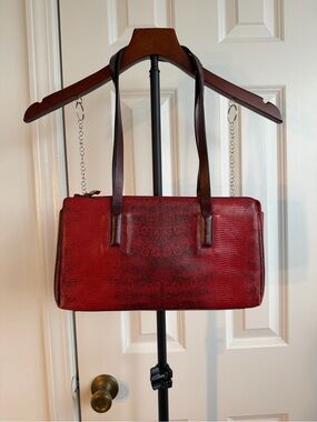 Red leather Francesco Biasia shoulder bag